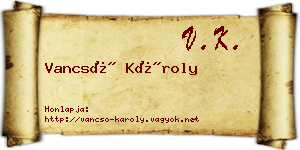 Vancsó Károly névjegykártya