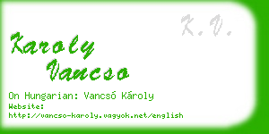 karoly vancso business card