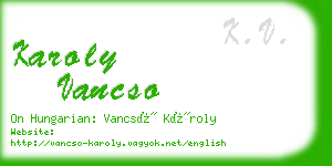 karoly vancso business card